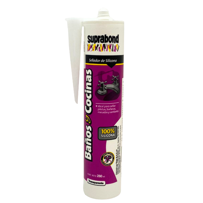 Silicona baños y cocinas x 280ml transparente Suprabond (GFX B 280 T)
