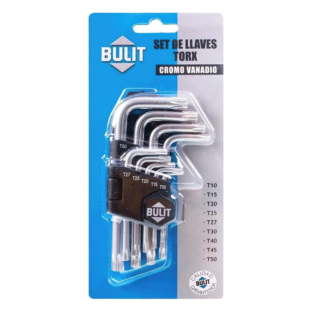 Set de llaves torx 9 piezas de cromo vanadio Bulit (CH TRX 9)