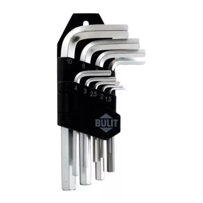 [90518] Set de llaves allen 9 piezas de cromo vanadio Bulit (CH ALM 9)