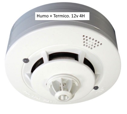 Sensor combinado de humo fotoeléctrico + térmico 4 Hilos 12V