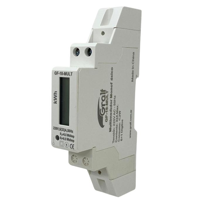 Multimedidor monofasico Gralf Riel Din (GF-18-MULT)