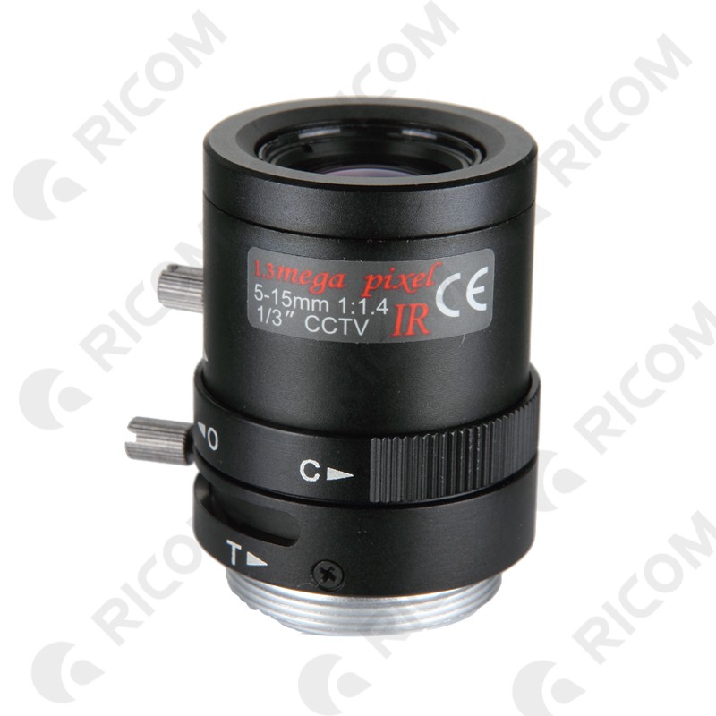 Lente Varifocal 5 a 15mm - Iris Manual - Megapixel - Correccion IR