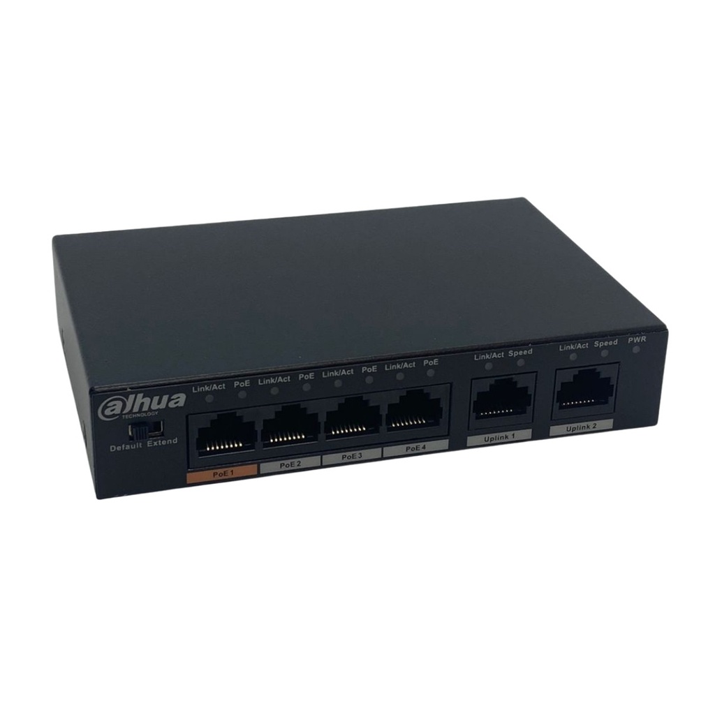 Switch PoE Dahua 4+2 puertos 60w (DH-PFS3006-4ET-60)