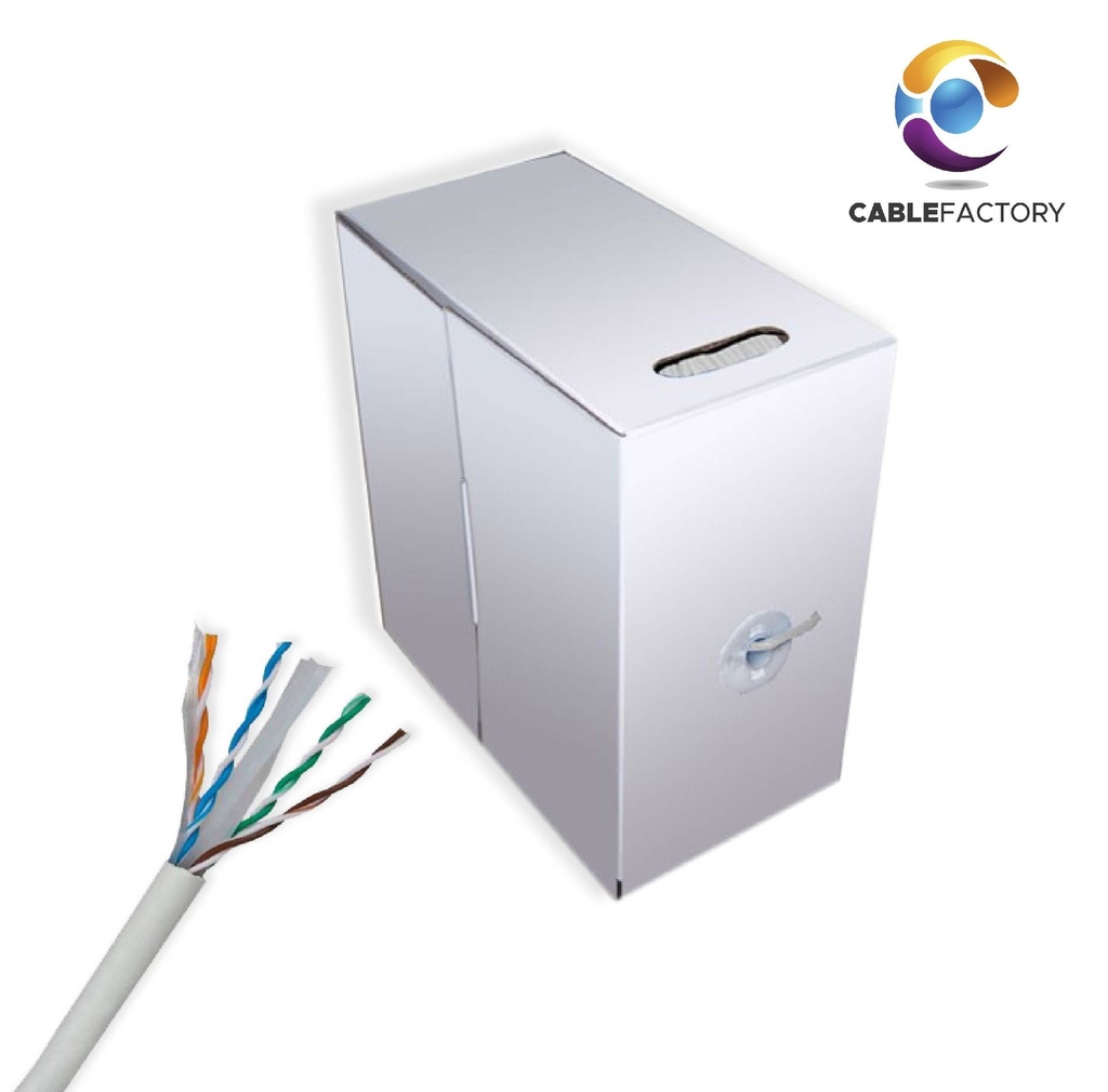 Cable UTP interior Factory (gris) 100% cobre Cat5e x caja 305 Mt.