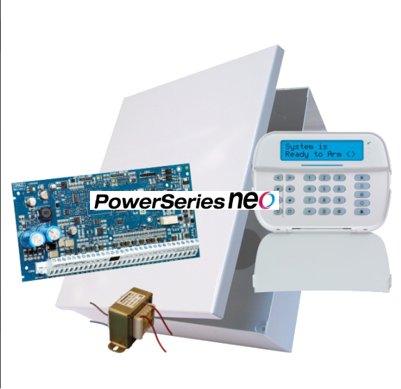 PANEL 8 ZONAS HS2032 + TECLADO HS2LCDRF9 INALAMBRICO RF + GABINETE + TRAFO