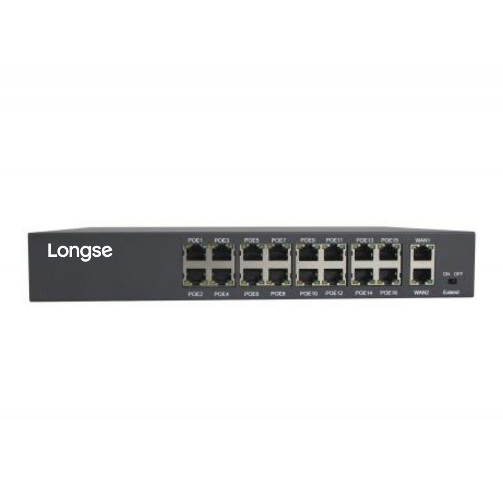 Switch PoE 16+2 Puertos Longse 16xPoe 10/100 + 2 Puertos Giga 10/100/1000 (LONGSE-HT1612)