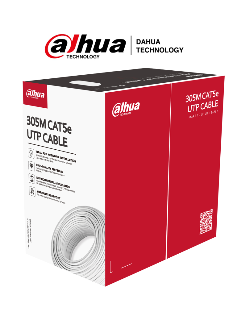Cable UTP interior Dahua Cat5e 100% cobre x bobina 305m (DH-PFM920I-5EUN)