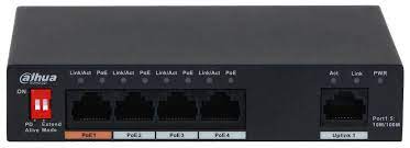 Switch PoE 4+1 Dahua 60 watts (DH-PFS3005-4ET-60-V2)