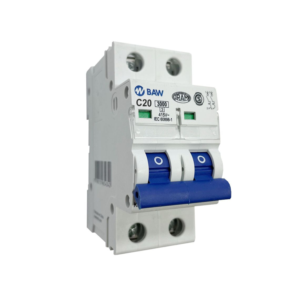 Termica BAW 2P 20A 3kA. Curva C