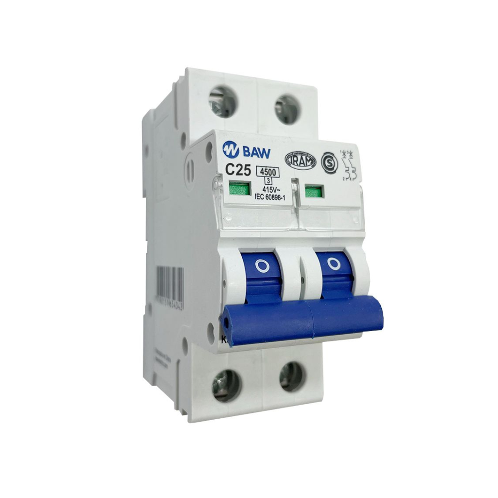 Termica BAW 2P 25A 4,5kA. Curva C