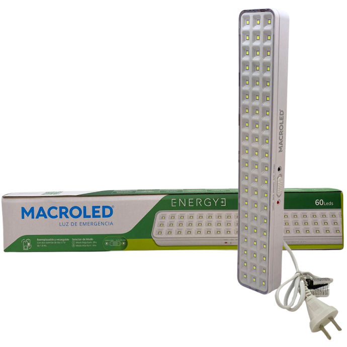 Luz de emergencia Macroled 60 leds 9hs de autonomia recargable (EML-60)