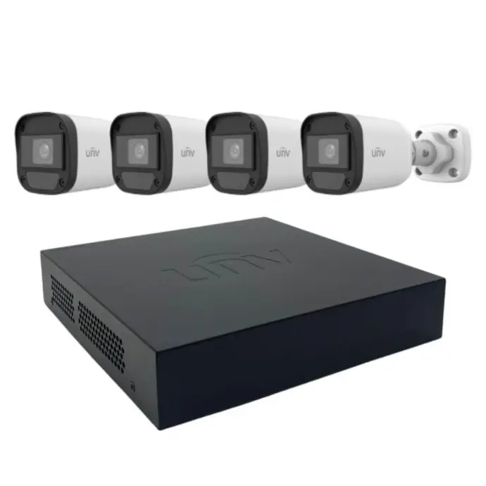 Kit Uniview 2MP Color24hs - Dvr 4Ch + 4 Bullet ColorHunter Exterior Ir20m