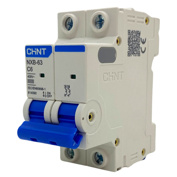 [NXB-63 2P C6 6kA] Termica Bipolar Chint 2x6A 6kA curva C Riel Din