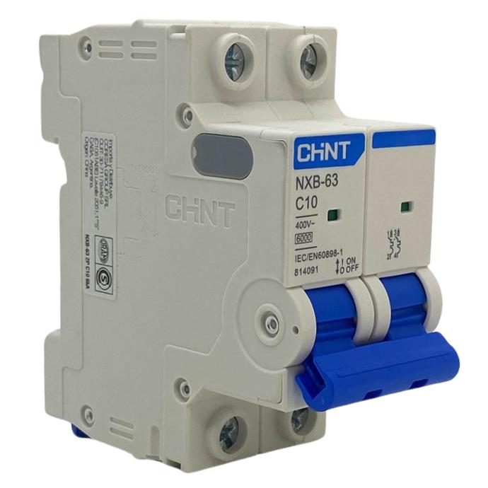 [NXB-63 2P C10 6kA] Termica Bipolar Chint 2x10A 6kA curva C Riel Din