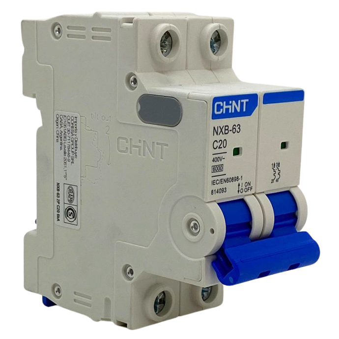 [NXB-63 2P C50 6kA] Termica Bipolar Chint 2x50A 6kA curva C Riel Din