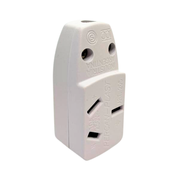 Ficha hembra 3 polos blanca