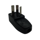 Ficha macho 10A tres polos negra