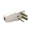 Ficha macho 10A tres polos blanca