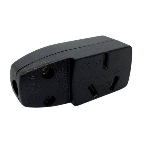 [PP6220HN] Ficha hembra 3 polos negra