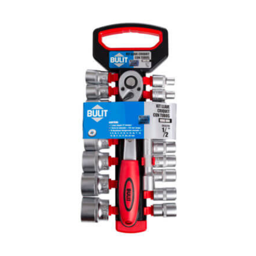 Kit llave criquet Bulit 1/2 con alargue y 18 tubos (LLV CR8 1/2 T20)