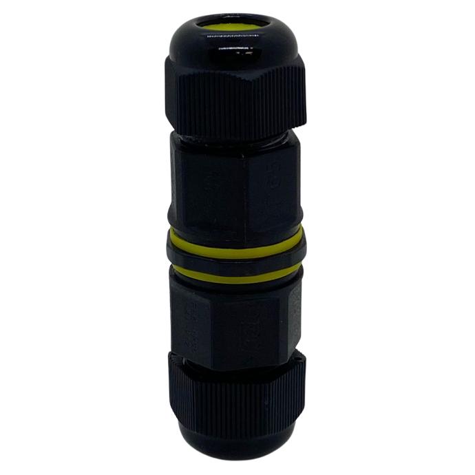 Ficha de empalme estanco M20 Inteck IP65 1 entrada 1 salida con filtro UV (FEE-IP65-X1-912)