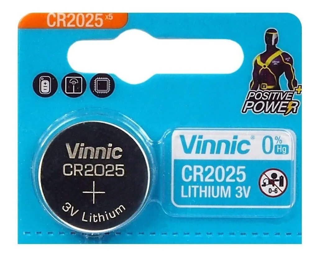 [VI6190CR2025] Vinnic Pila CR2025 LITIO BOTON  x unidad