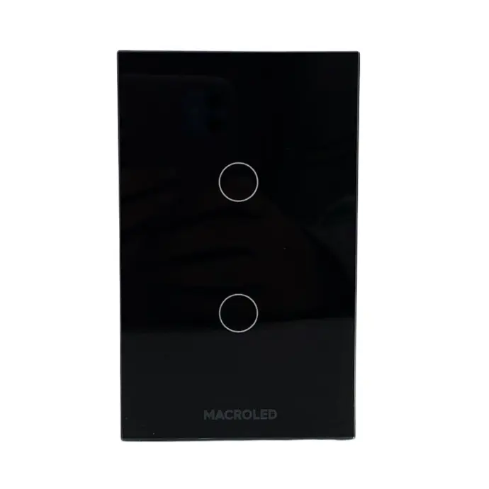 Tecla de pared smart Macroled tactil de 2 canales negro (TSX2N)