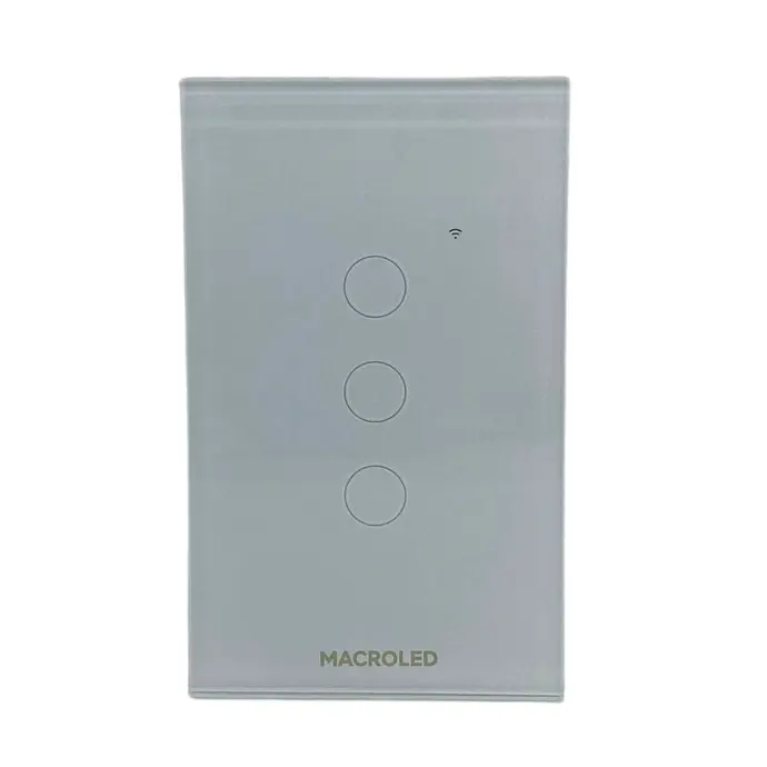 Tecla de pared smart Macroled tactil de 3 canales blanco (TSX3B)