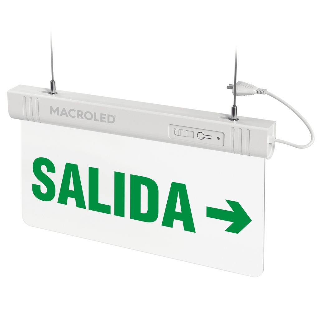 Cartel luminoso de salida hacia la derecha Macroled