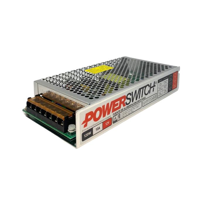 Fuente 12V 10A Powerswitch gabinete metalico IP20 (S-120W-12V)