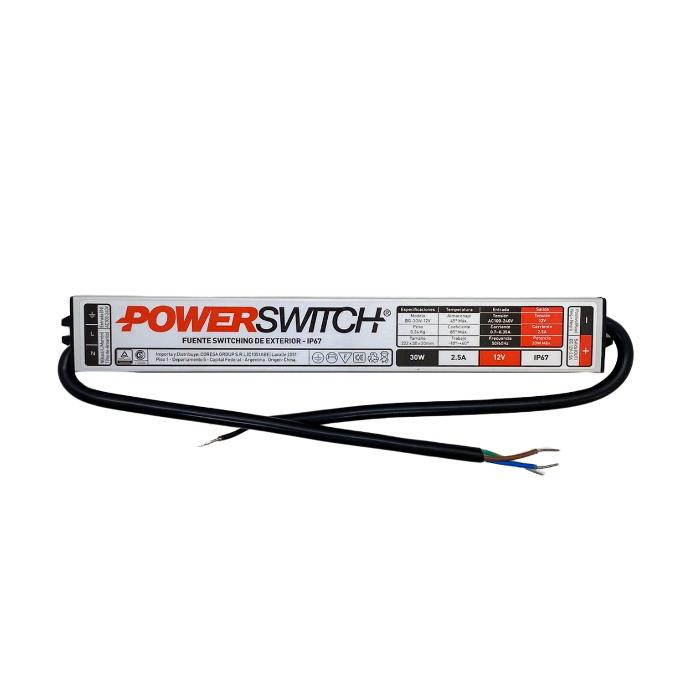 Fuente 12V 2,5A Powerswitch exterior IP67 (BG-30W-12V)