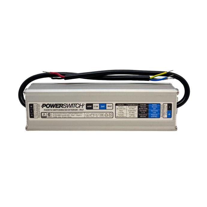 [BG-60W-24V] Fuente 24V 2,5A Powerswitch exterior IP67 (BG-60W-24V)