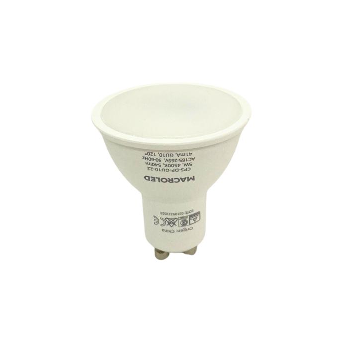 Dicroica de PVC Macroled 5W GU10 neutro (CPS-DP-GU10-22NW)