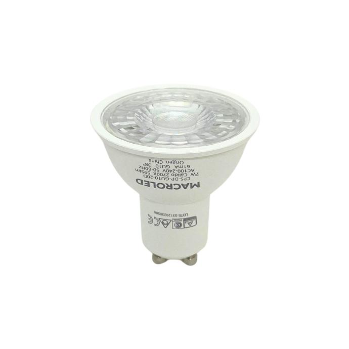 Dicroica dimerizable de PVC Macroled 7W GU10 calido (CPS-DP-GU10-20DWW)