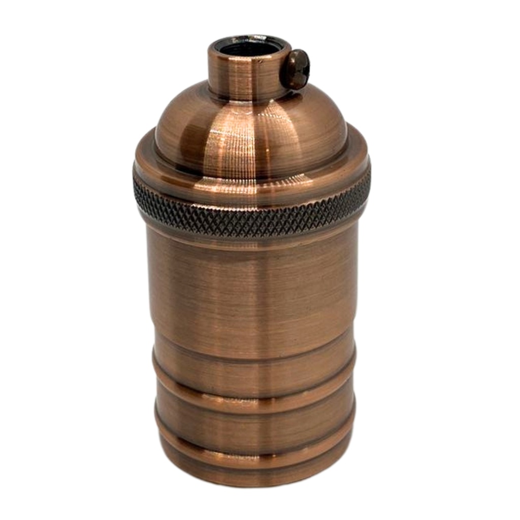 [PLV-VIN-E27-CO] Portalampara vintage Macroled E27 de aluminio color cobre (PLV-VIN-E27-CO)