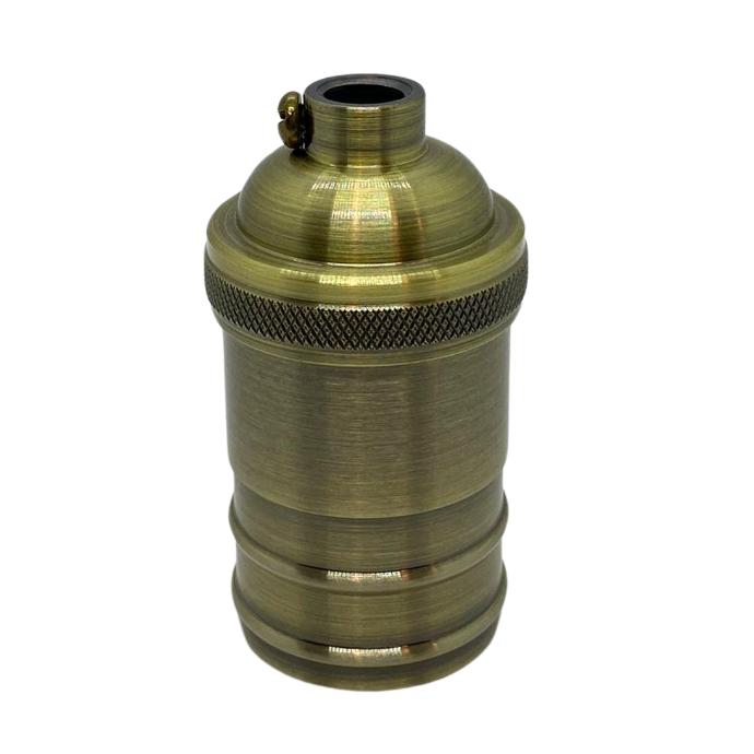 [PLV-VIN-E27-BR] Portalampara vintage Macroled E27 de aluminio color bronce (PLV-VIN-E27-BR)