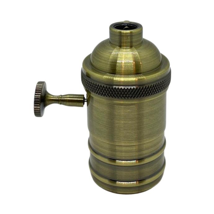 Portalampara vintage Macroled E27 de aluminio con perilla color bronce (PLV-VIN-P-E27-BR)