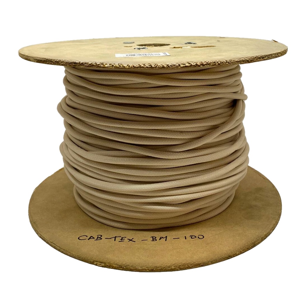 [CAB-TEX-BM-100] Cable textil Macroled 2x0.5mm carretel x100m 300V color blanco marfil (CAB-TEX-BM-100)