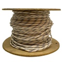 Cable textil Macroled 2x0.5mm carretel x100m 300V color manteca con gris (CAB-TEX-MG-100)