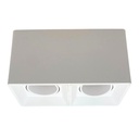 Plafon cuadrado Macroled para dos dicroicas GU10 movil blanco (APCDL-X2-B-PC)