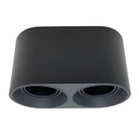 Plafón redondo Macroled para dos dicroicas GU10 móvil negro (APRDL-X2-N-PC)