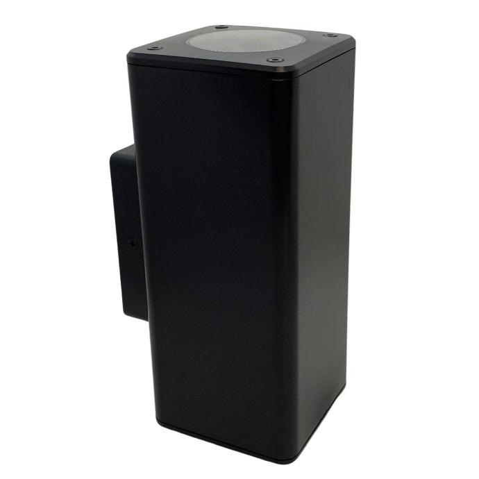 Artefacto de aplicar cuadrado Macroled exterior bidireccional GU10 9W negro (AECN-X2)