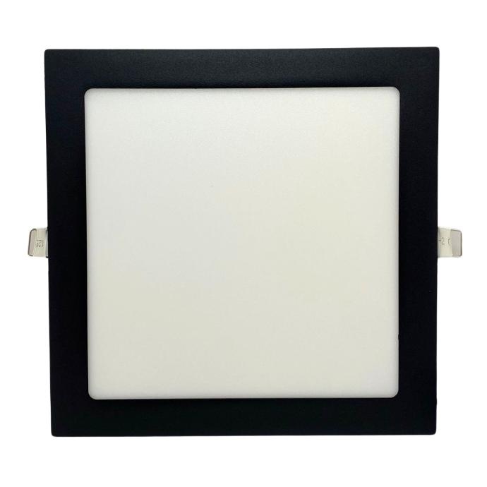 Panel flat cuadrado Macroled de embutir 18W cálido negro (NPEC18WW)