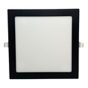 Panel flat cuadrado Macroled de embutir 18W neutro negro (NPEC18NW)