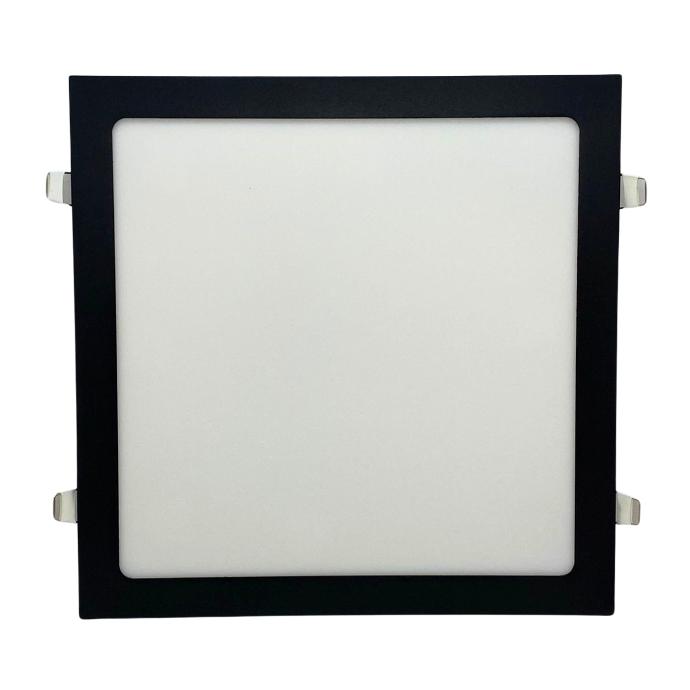 Panel flat cuadrado Macroled de embutir 24W cálido negro (NPEC24WW)