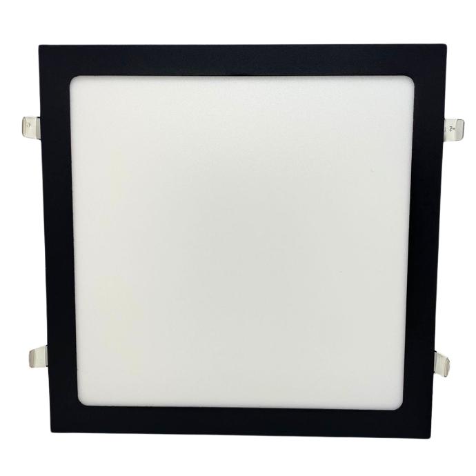 Panel flat cuadrado Macroled de embutir 24W neutro negro (NPEC24NW)