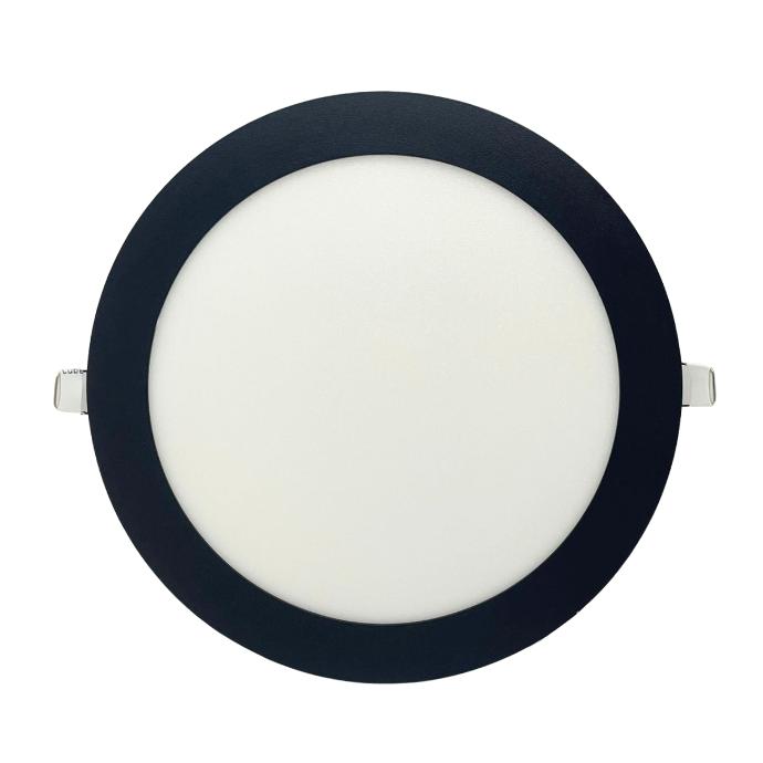 Panel flat circular Macroled 18W calido negro (NPER18WW)