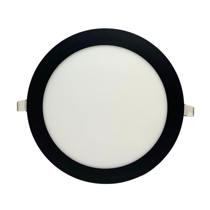 Panel flat circular Macroled de embutir 18W neutro negro (NPER18NW)