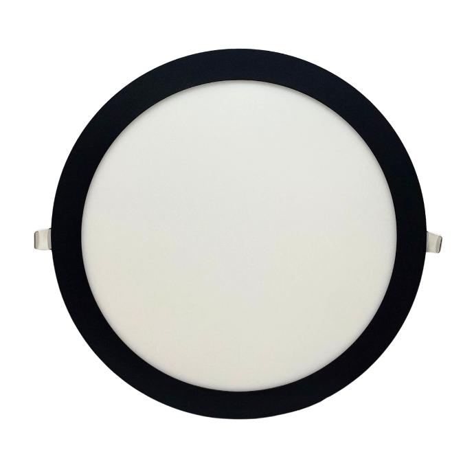 Panel flat circular Macroled 24W calido negro (NPER24WW)