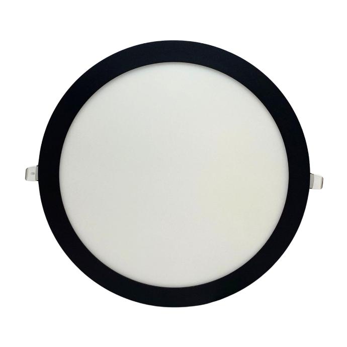 Panel flat circular Macroled de embutir 24W neutro negro (NPER24NW)